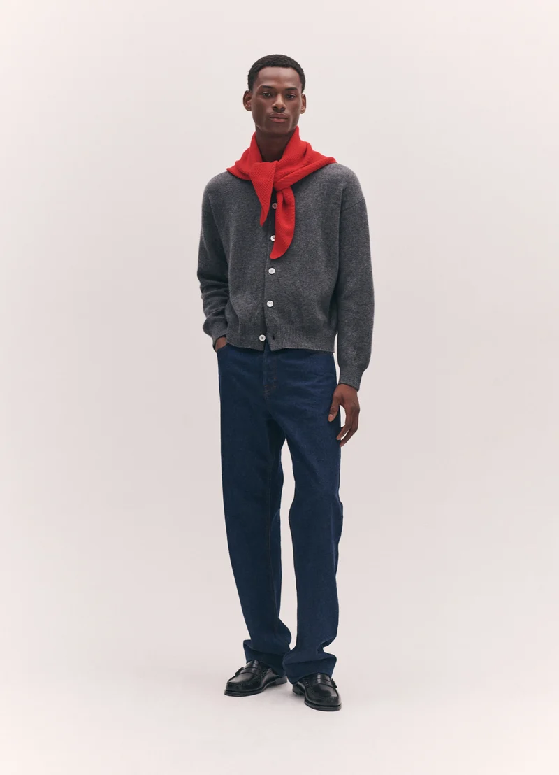 Mens Fionn XL Cashmere Foulard in Poppy Red