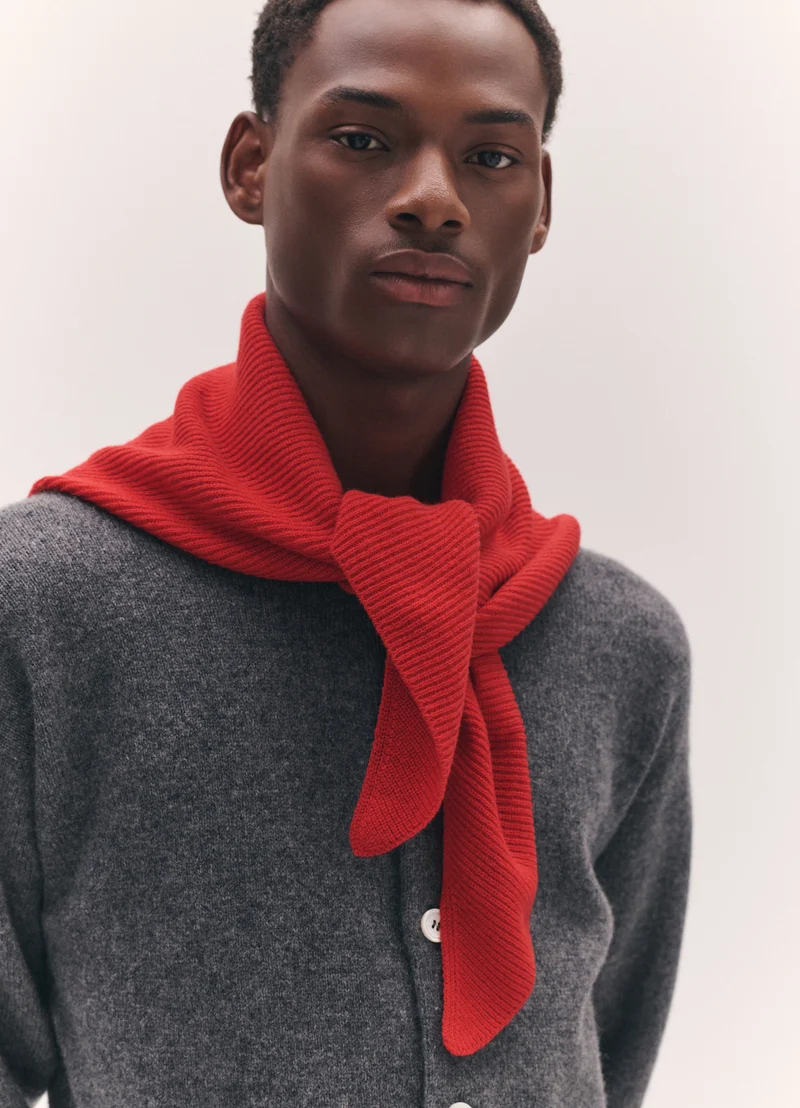 Mens Fionn XL Cashmere Foulard in Poppy Red
