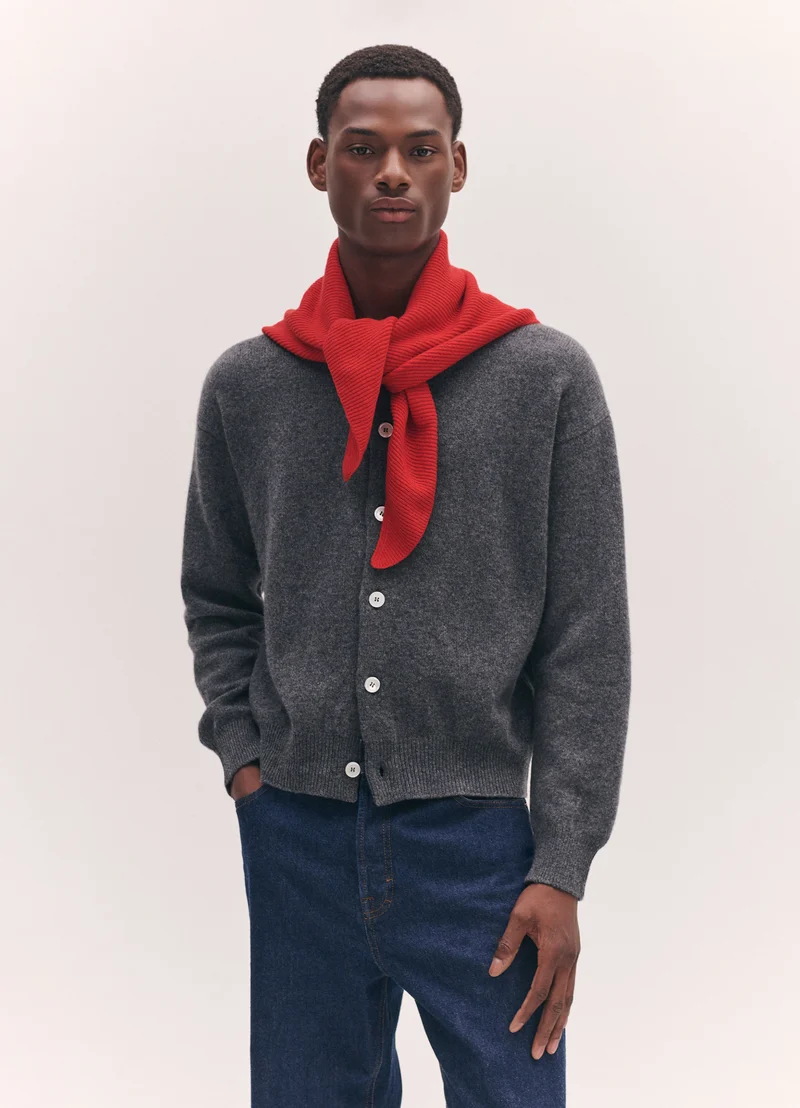 Mens Fionn XL Cashmere Foulard in Poppy Red