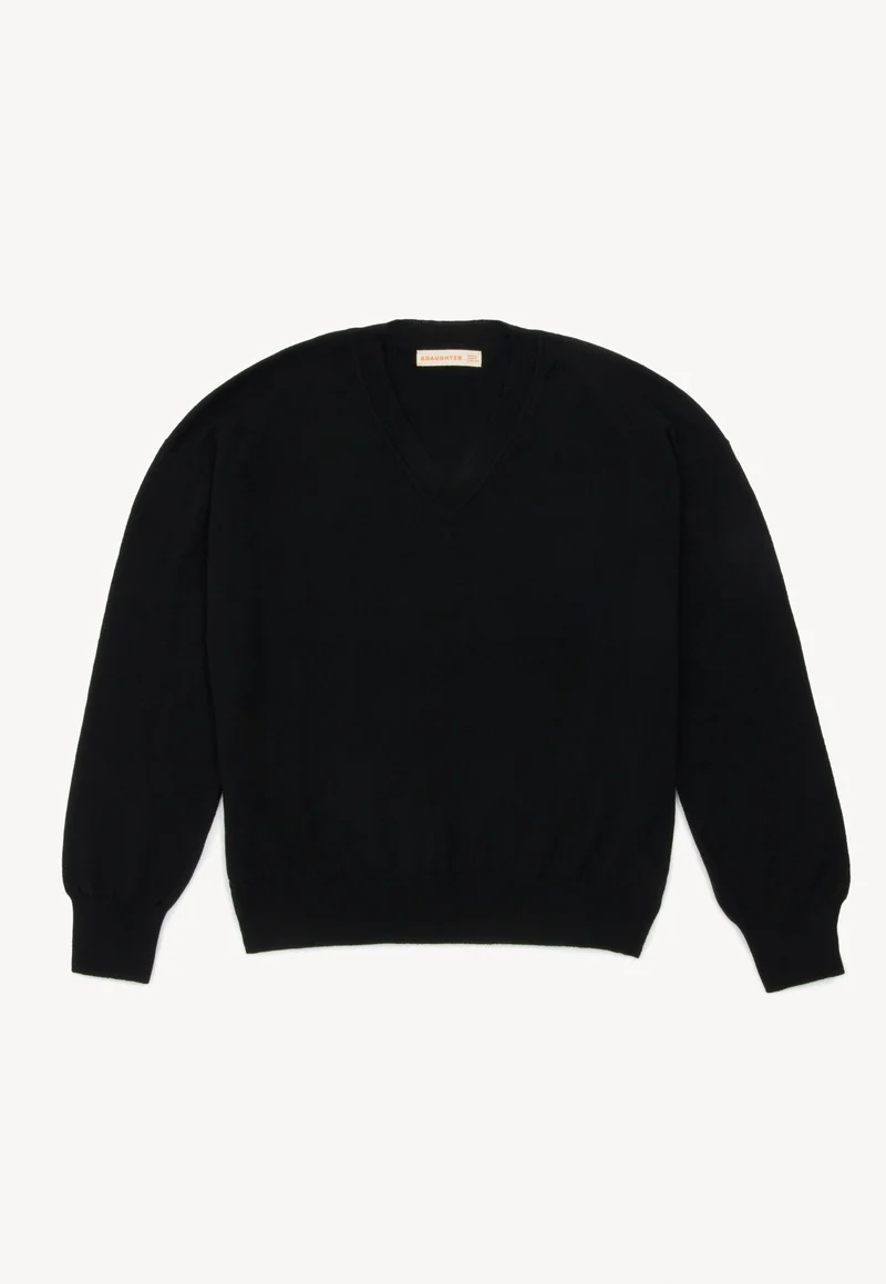Tahra Cashmere V-Neck in Black