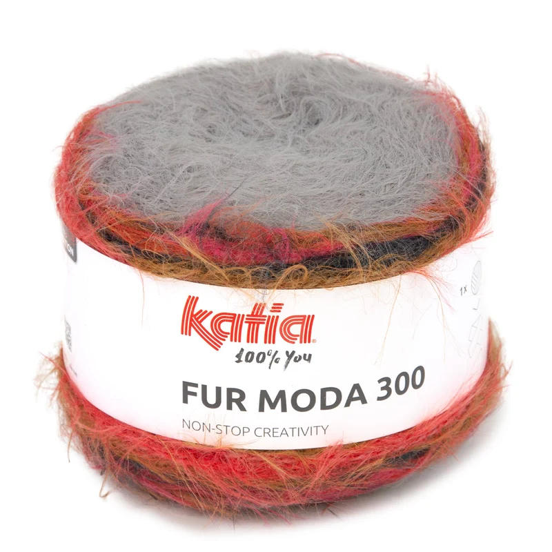 Katia Fur Moda 300 305 Grau-Rot-Camel