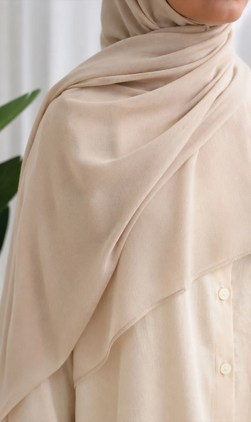 XXL Leinen-Hijab 100 x 200 cm – Beige