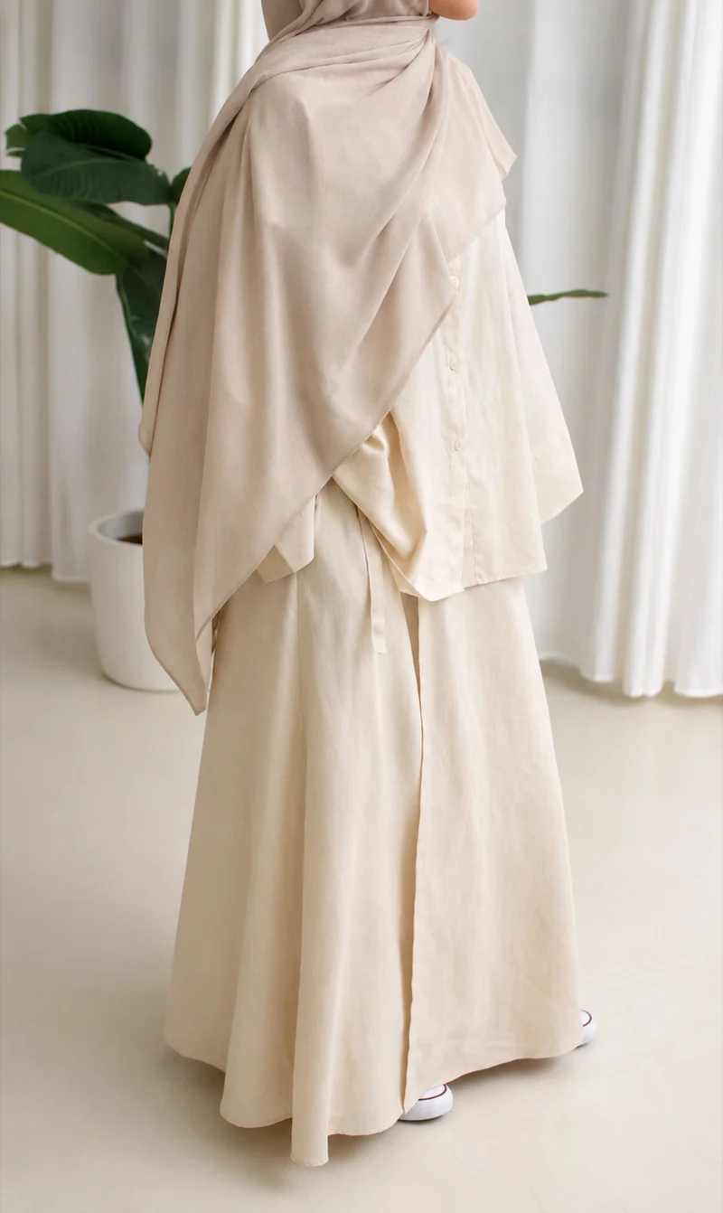 XXL Leinen-Hijab 100 x 200 cm – Beige