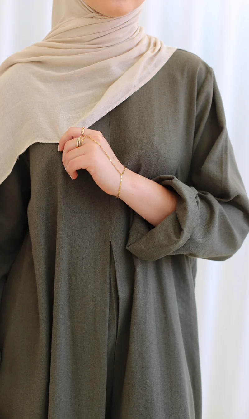 XXL Leinen-Hijab 100 x 200 cm – Beige