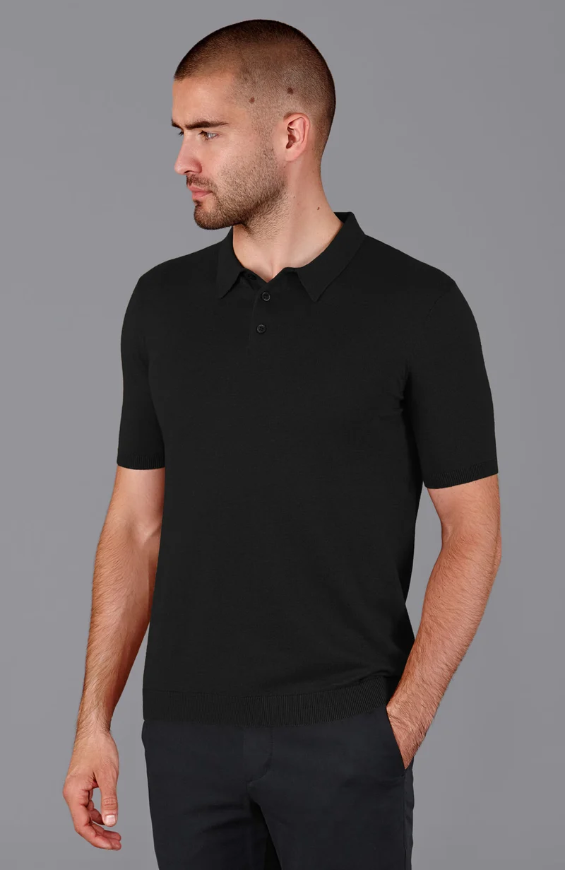 Kurzärmliges Herren-Poloshirt aus 100 % ultrafeiner Baumwolle
