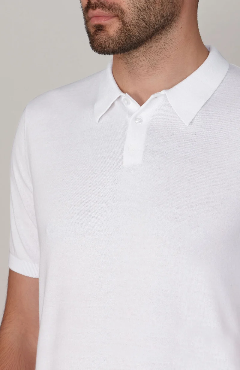 Kurzärmliges Herren-Poloshirt aus 100 % ultrafeiner Baumwolle