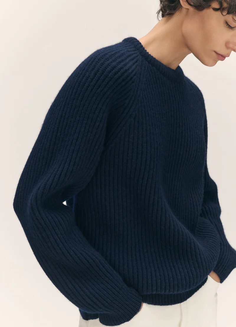 Rowan Rib Crew in Navy