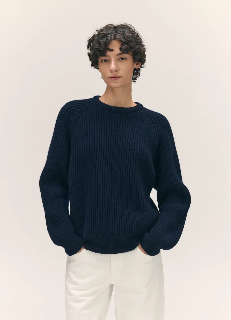 Rowan Rib Crew in Navy