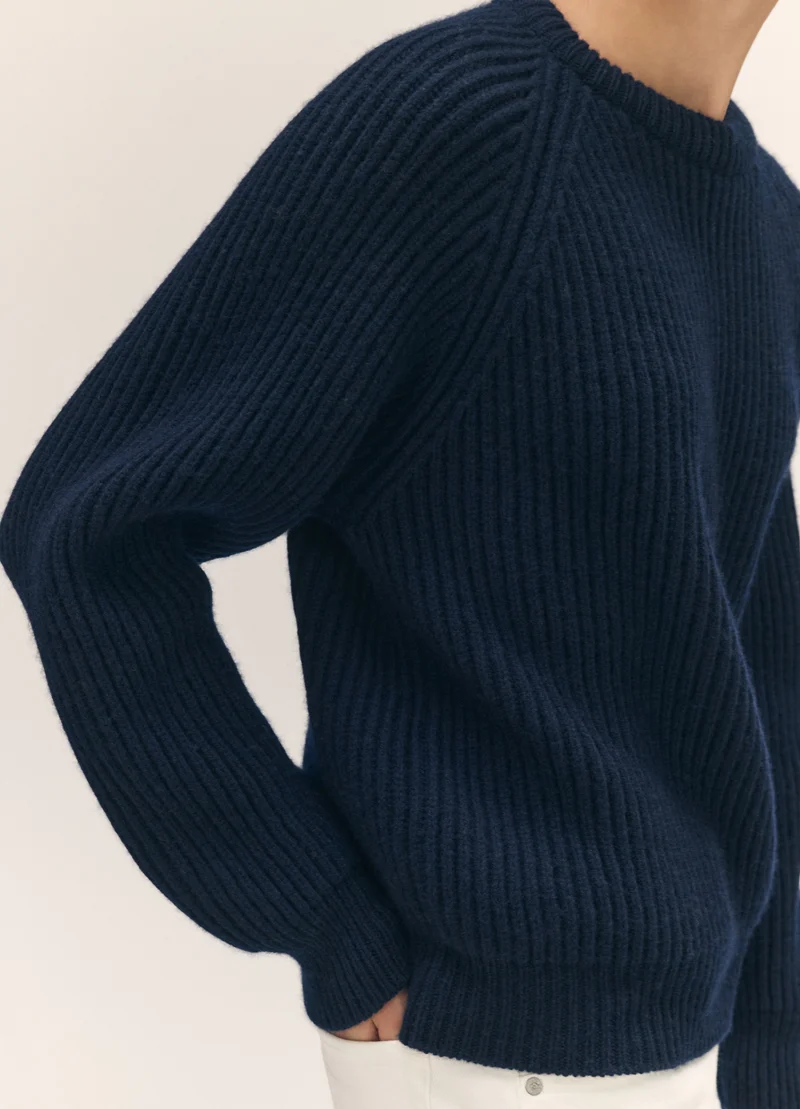 Rowan Rib Crew in Navy