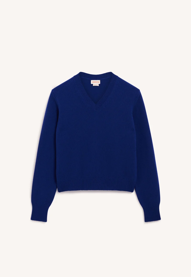 Sligo V-Neck in Smalt Blue