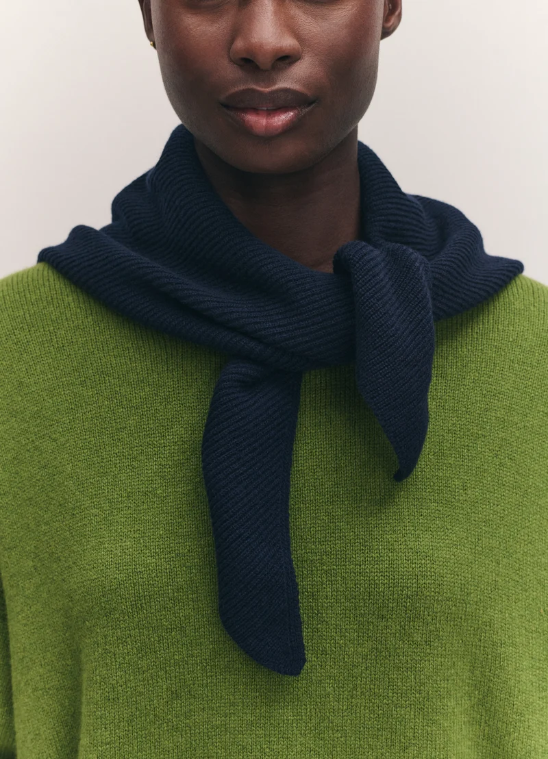 Fionn XL Cashmere Foulard in Navy