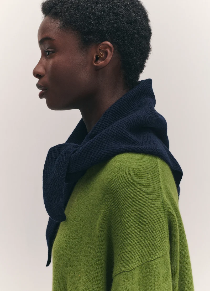 Fionn XL Cashmere Foulard in Navy