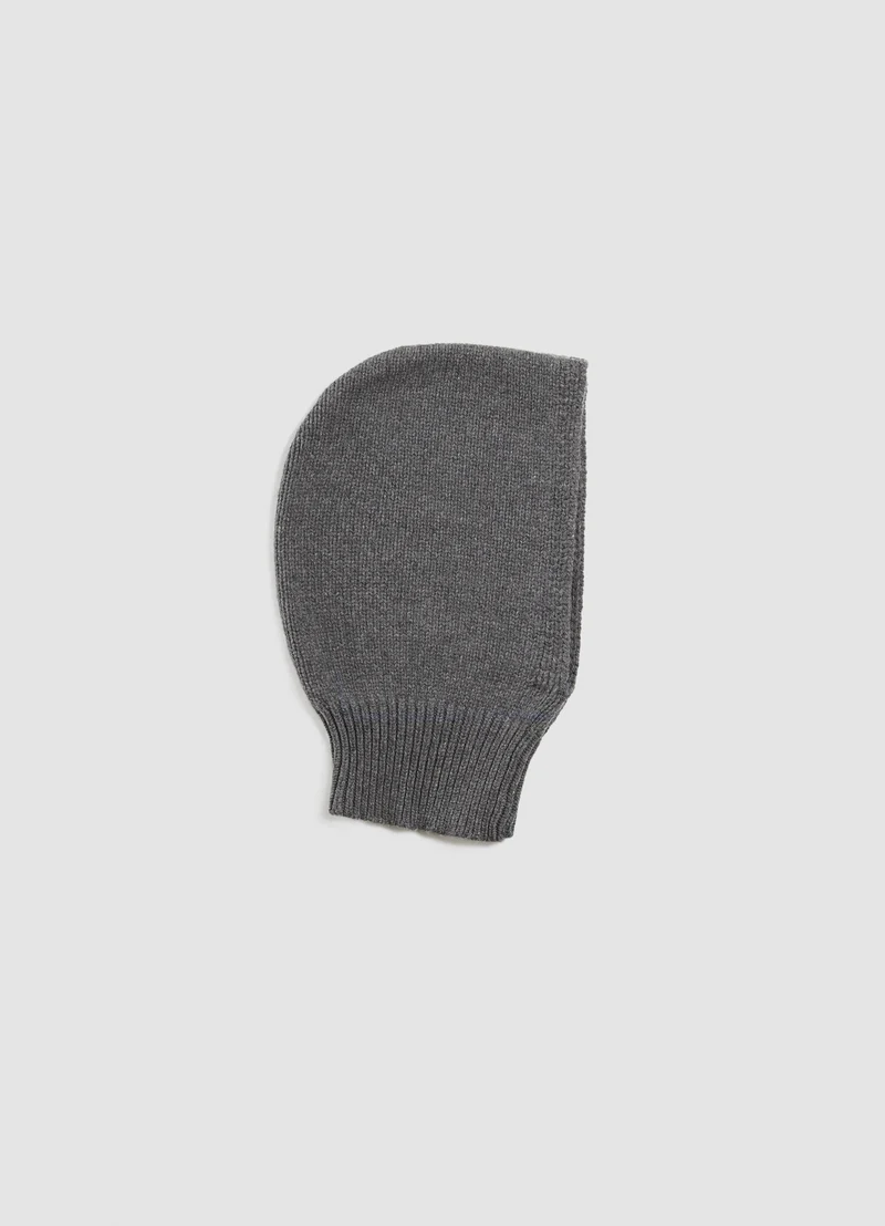 Hand Knit Hood in Derby Grey