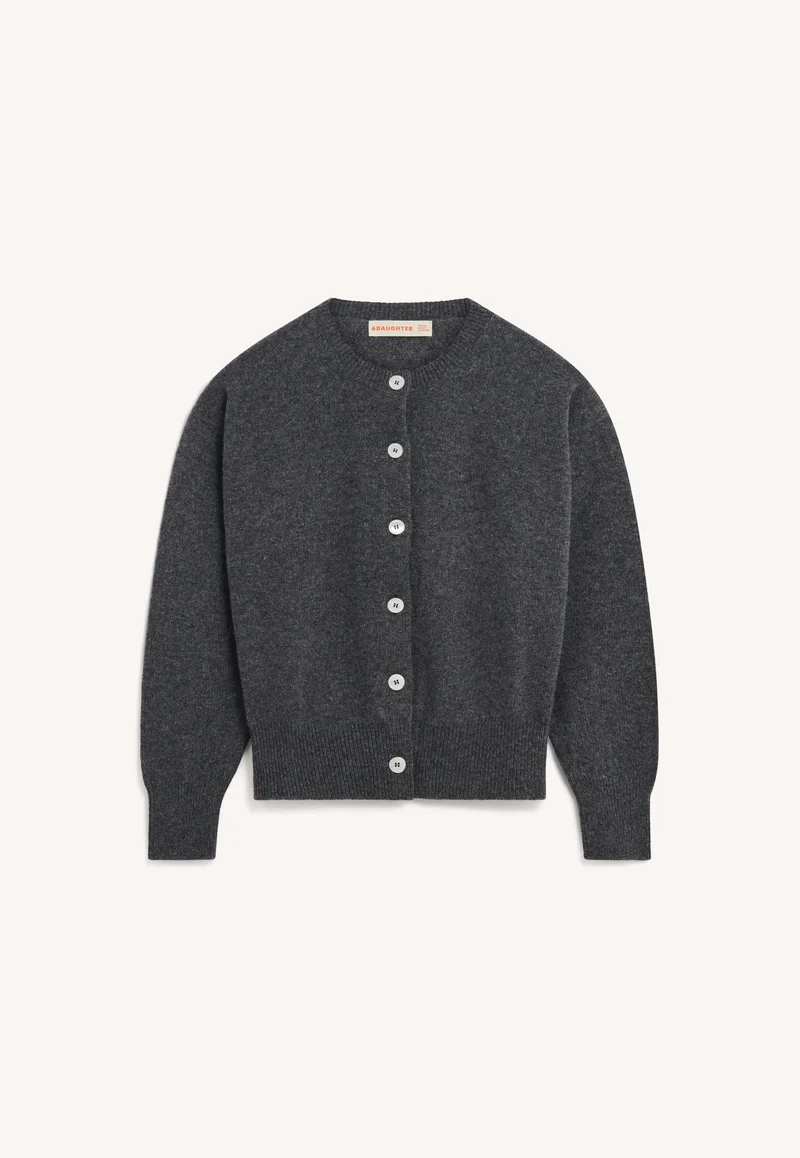 Ada Crewneck Cardigan in Derby Grey