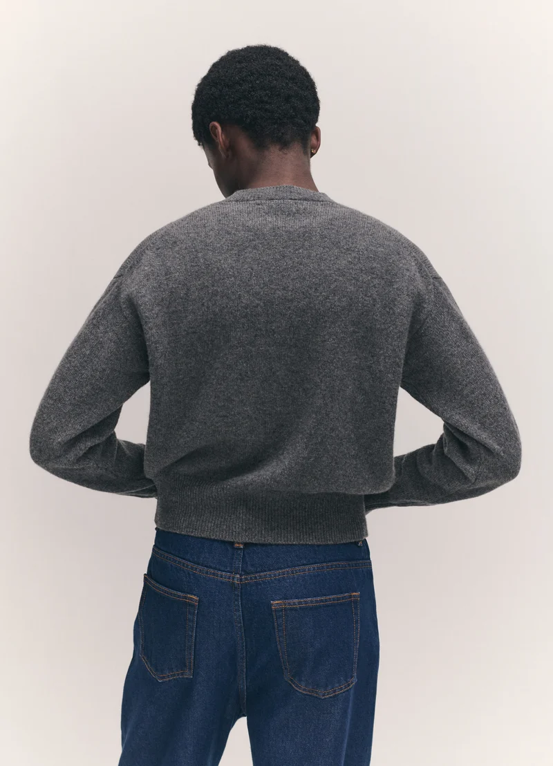 Ada Crewneck Cardigan in Derby Grey