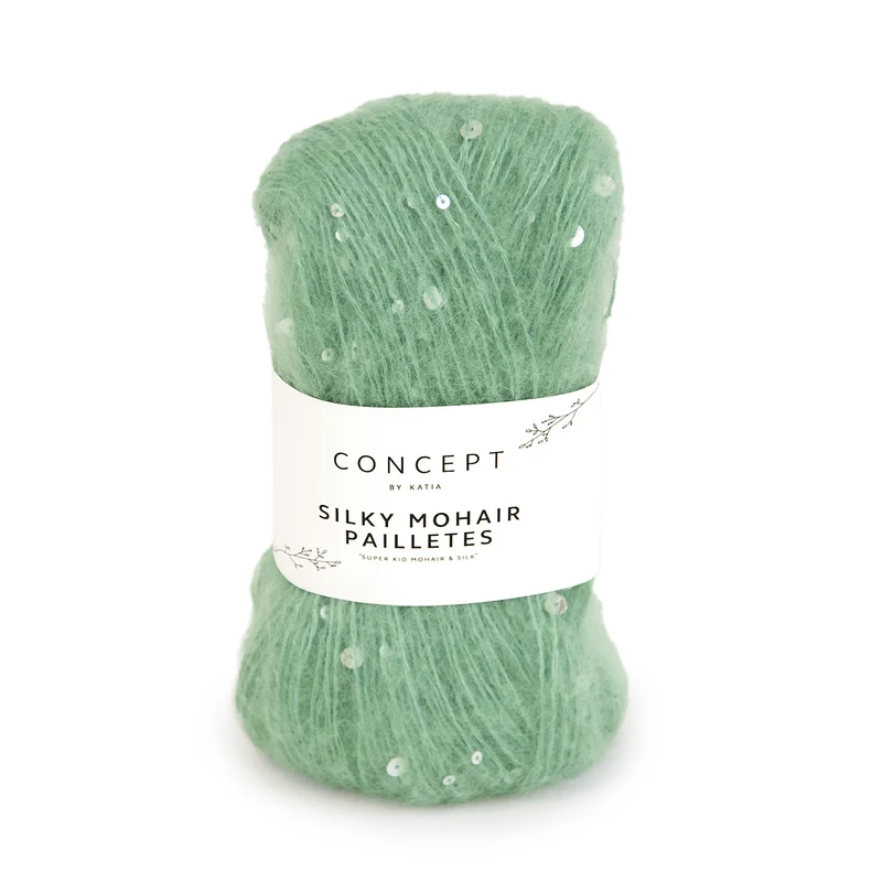 Katia Silky Mohair Paillettes 203 Mintgrün