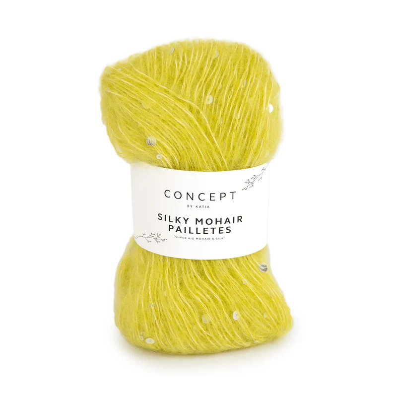 Katia Silky Mohair Paillettes 202 Gelb