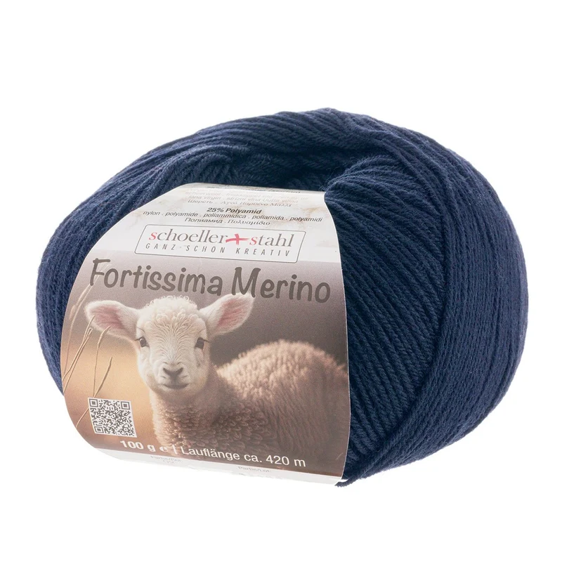 Fortissima 4-fach Merino-Sockenwolle 100g | Farbe 04 - NACHTBLAU