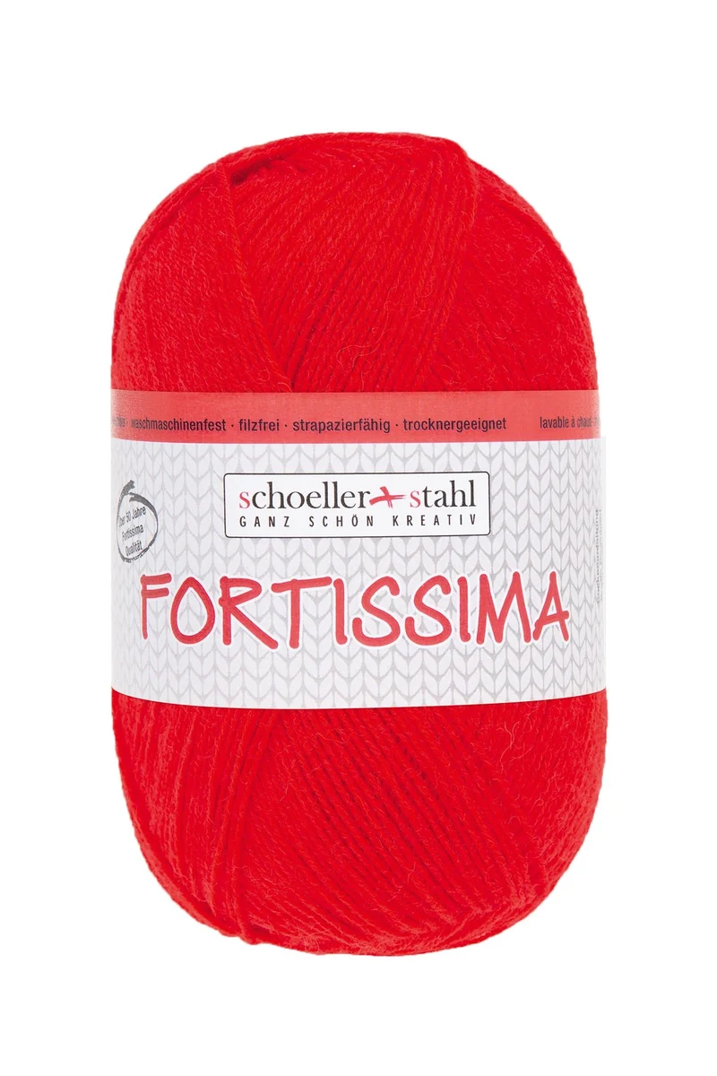 Fortissima 4-fach Uni-Sockenwolle 100g | Farbe 2003 - KIRSCH