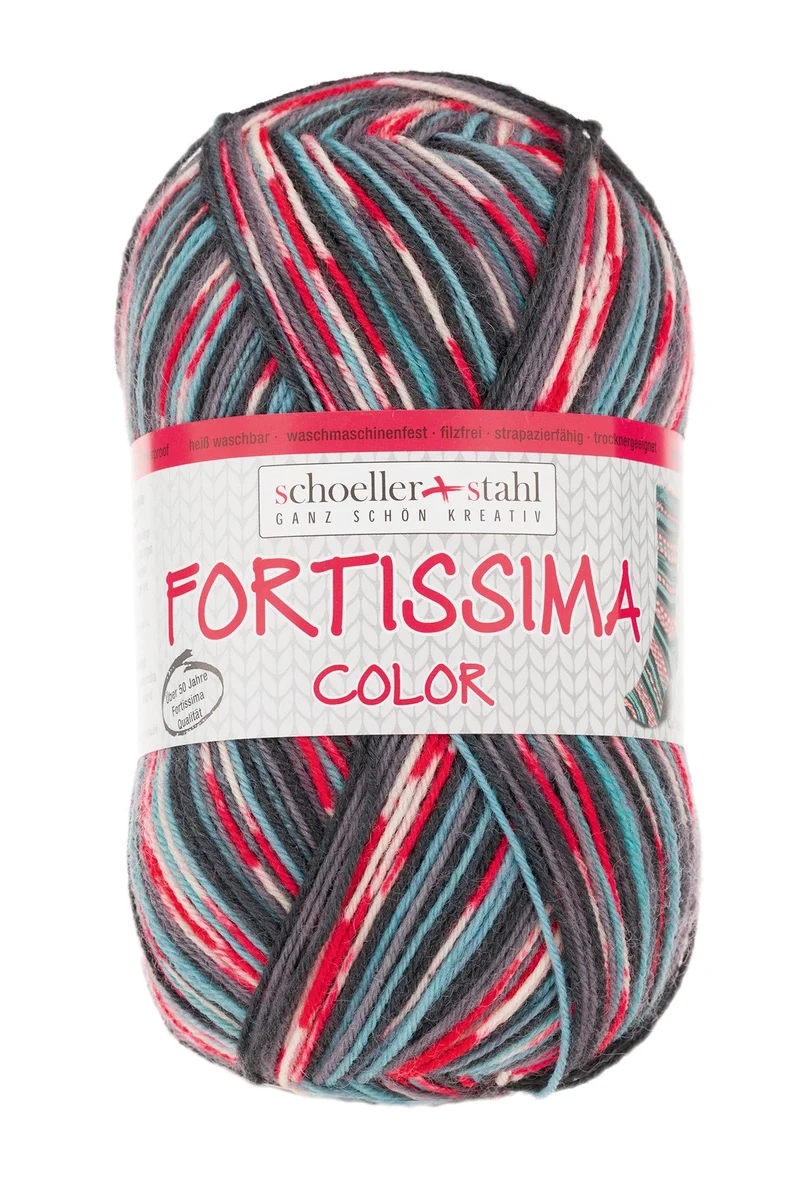 Fortissima bunte 4-fach Sockenwolle | Farbe 2496 - SPORT