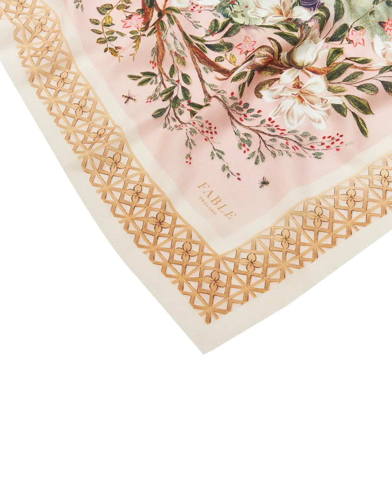 Woodland Scene Scarf in Pink
