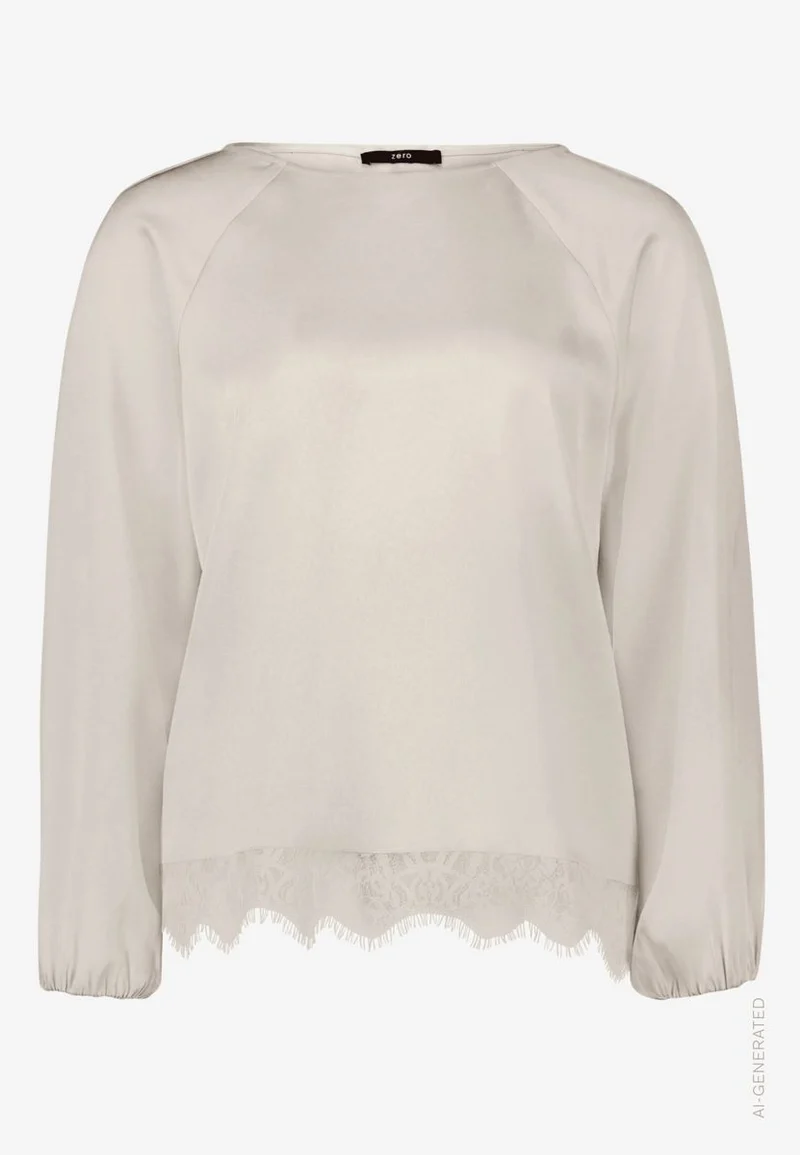 Damen Satin-Bluse mit Spitze