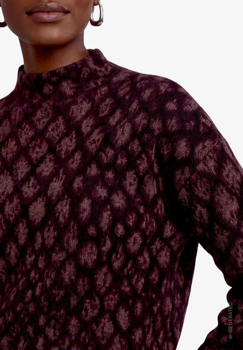 Damen Strickpullover mit Animalprint