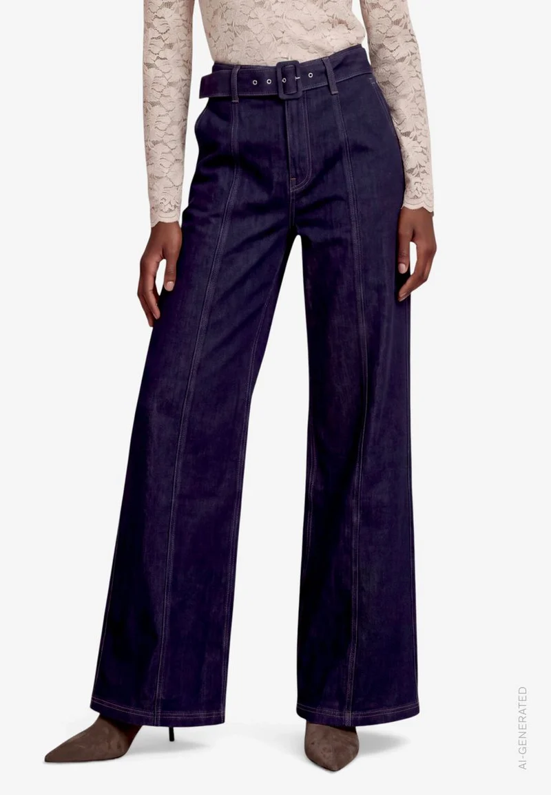 High-Waist Jeans Damen mit Gürtel