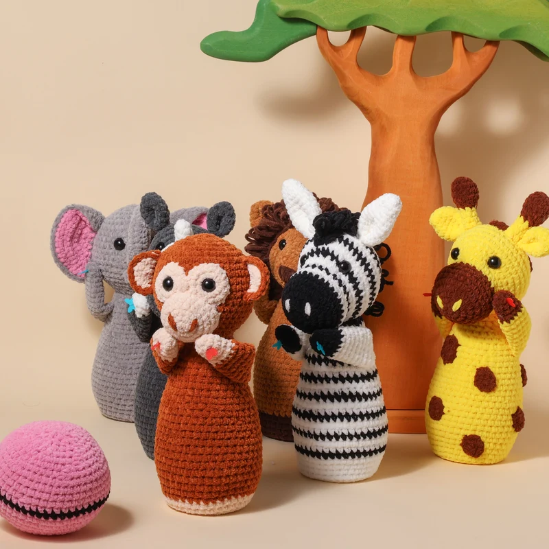 Safari-Kegelspiel – YarnZoo – Scheepjes Little Darling Häkelpaket