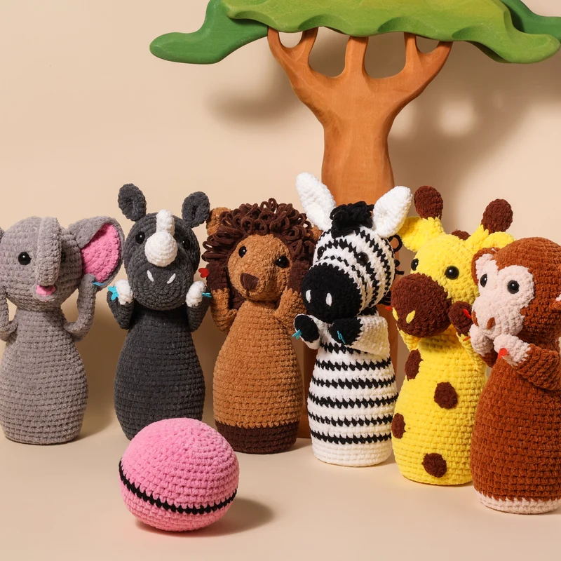 Safari-Kegelspiel – YarnZoo – Scheepjes Little Darling Häkelpaket