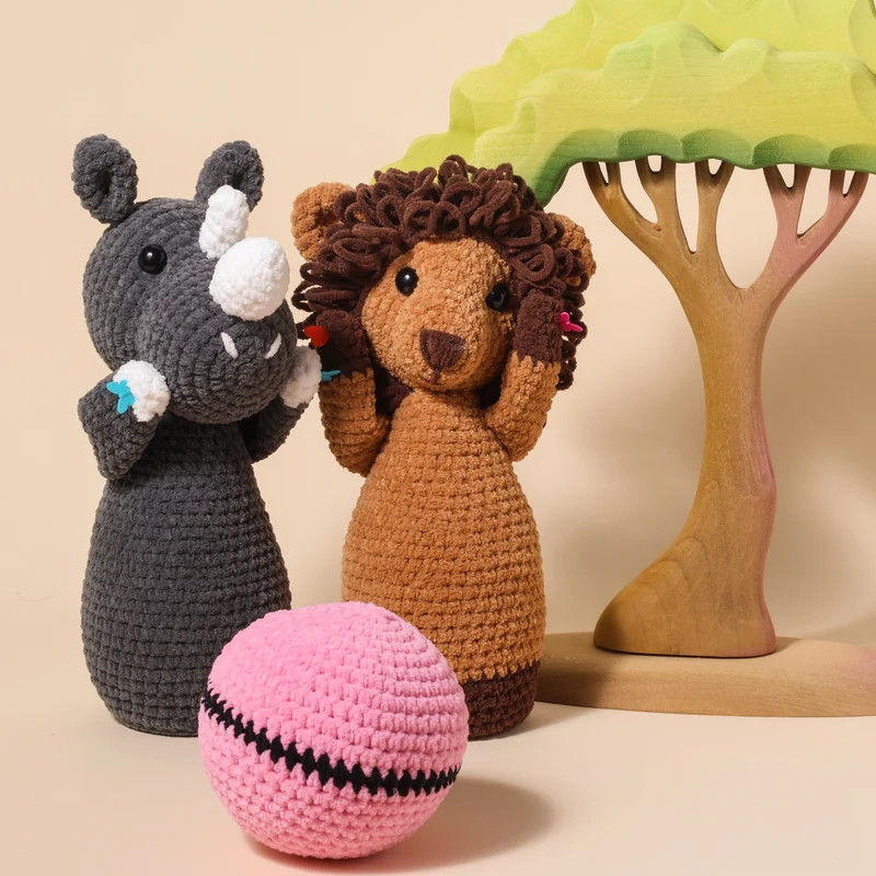 Safari-Kegelspiel – YarnZoo – Scheepjes Little Darling Häkelpaket