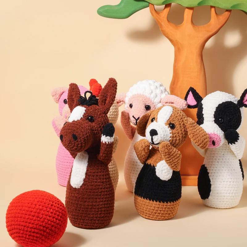 Bauernhof-Kegelspiel – YarnZoo – Scheepjes Little Darling Häkelpaket