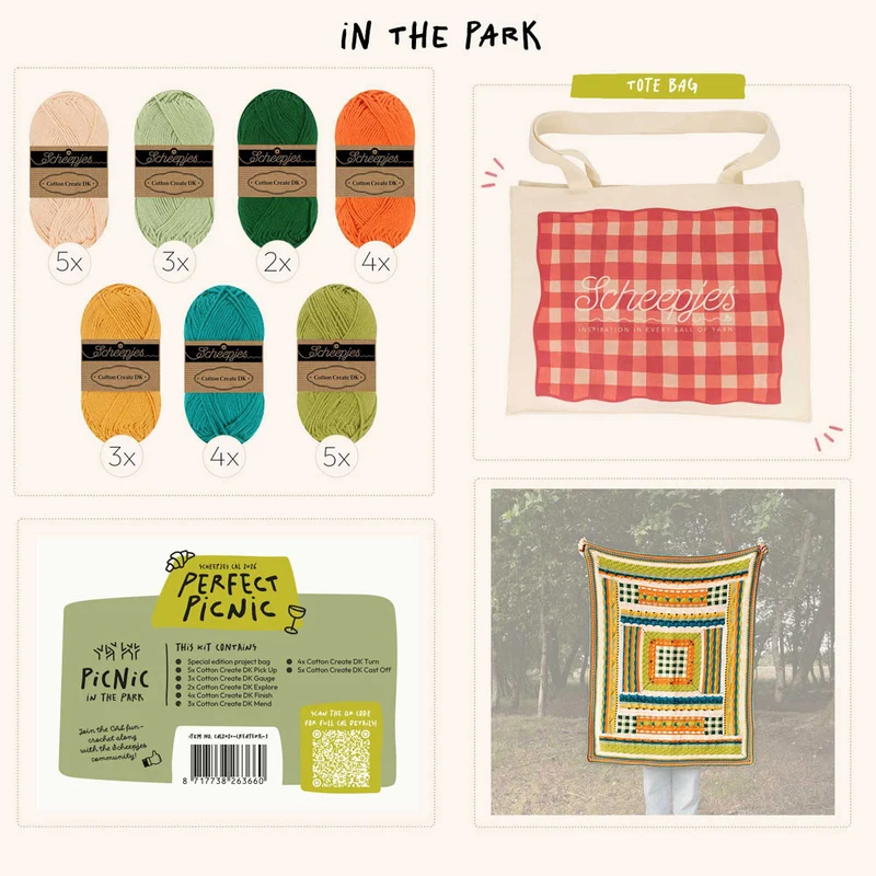 Scheepjes „The Perfect Picnic“ CAL2026-Set „Cotton Create DK“ – „In the Park“