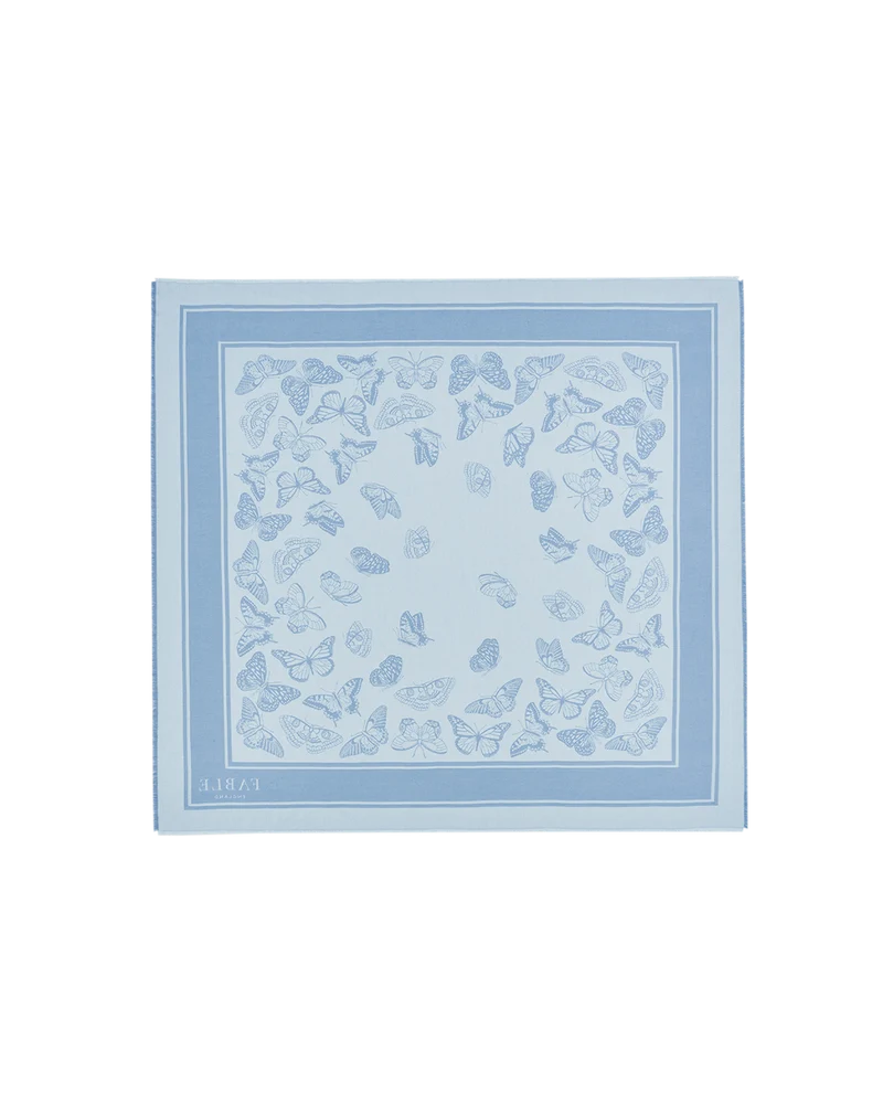 Butterfly Jacquard Square Scarf in Blue