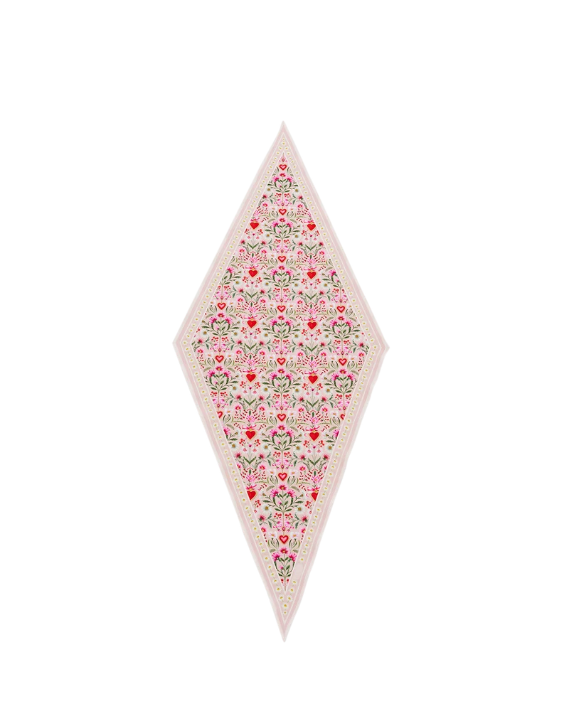 Penelope Heart Triangle Scarf in Pink