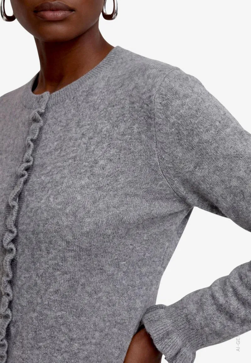 Strickjacke Damen mit Rüschen