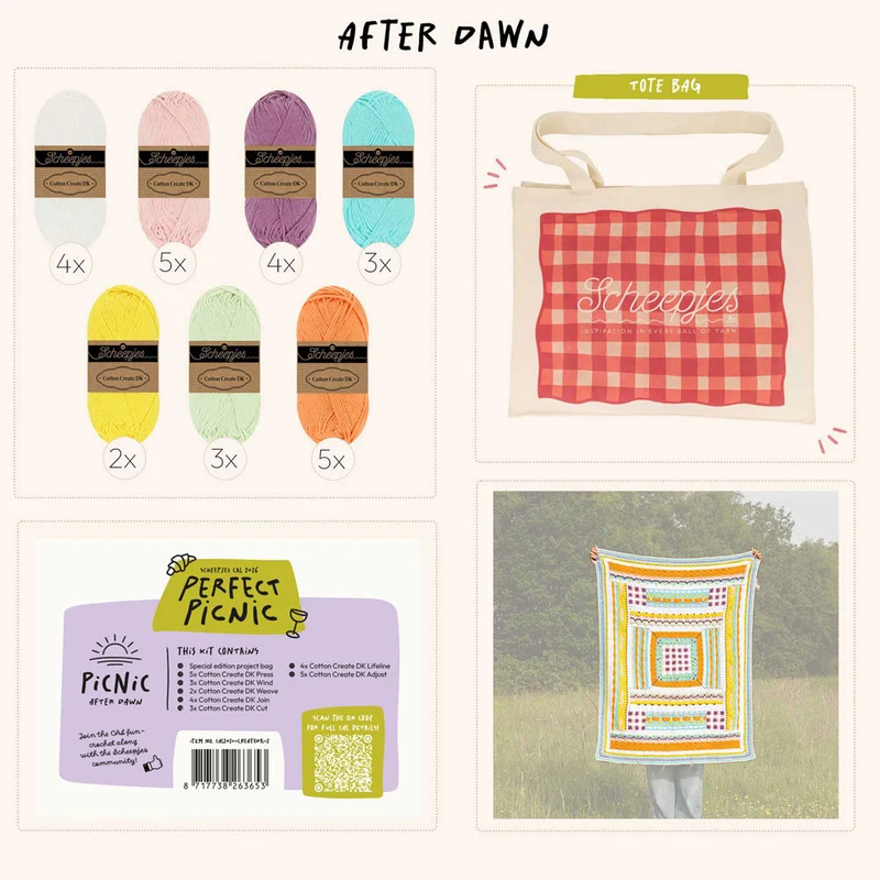 Scheepjes „The Perfect Picnic“ CAL2026-Set Cotton Create DK – After Dawn