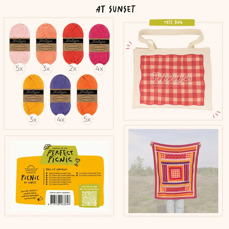 Scheepjes „The Perfect Picnic“ CAL2026-Set Cotton Create DK – Sunset