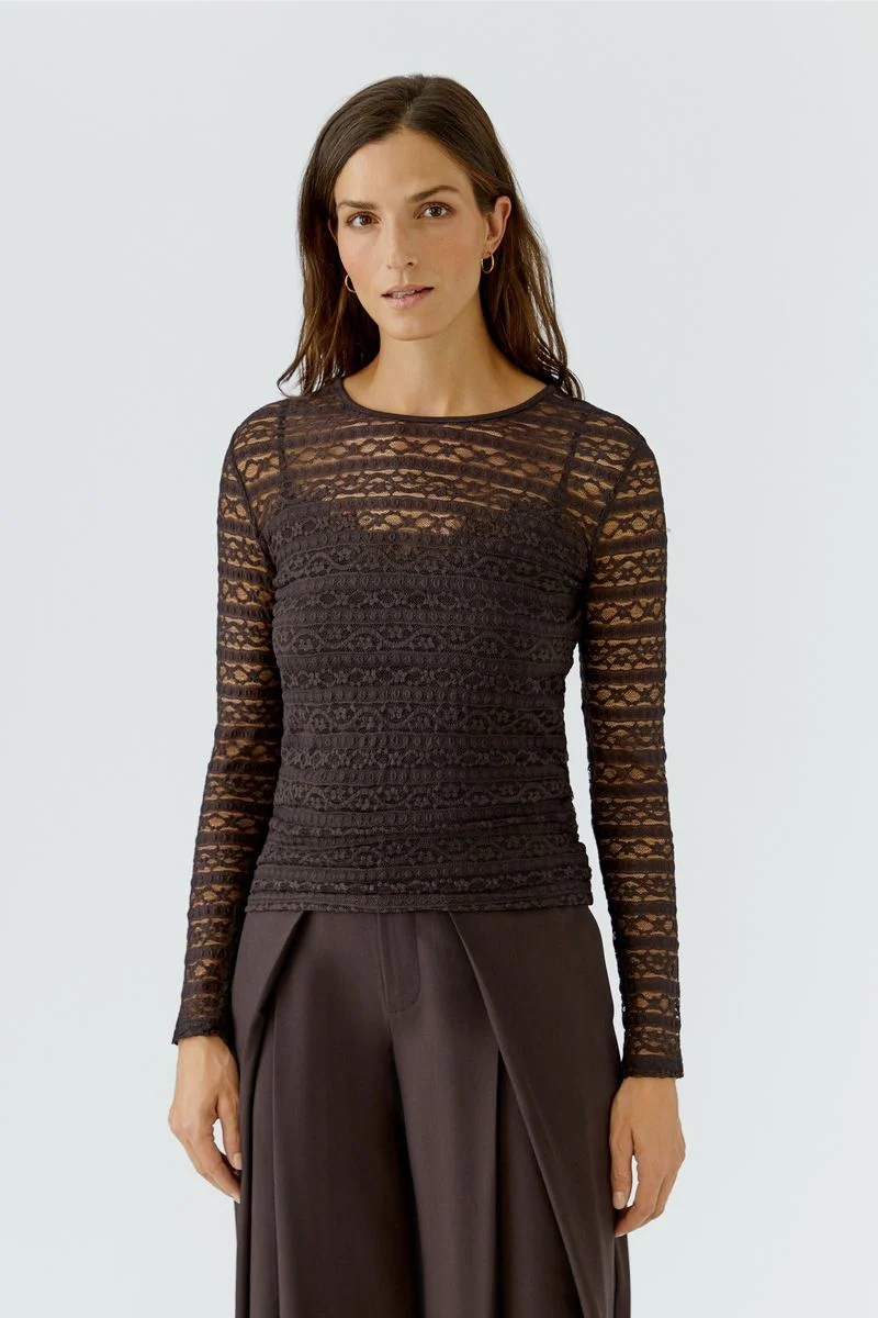 Langarmshirt Spitze