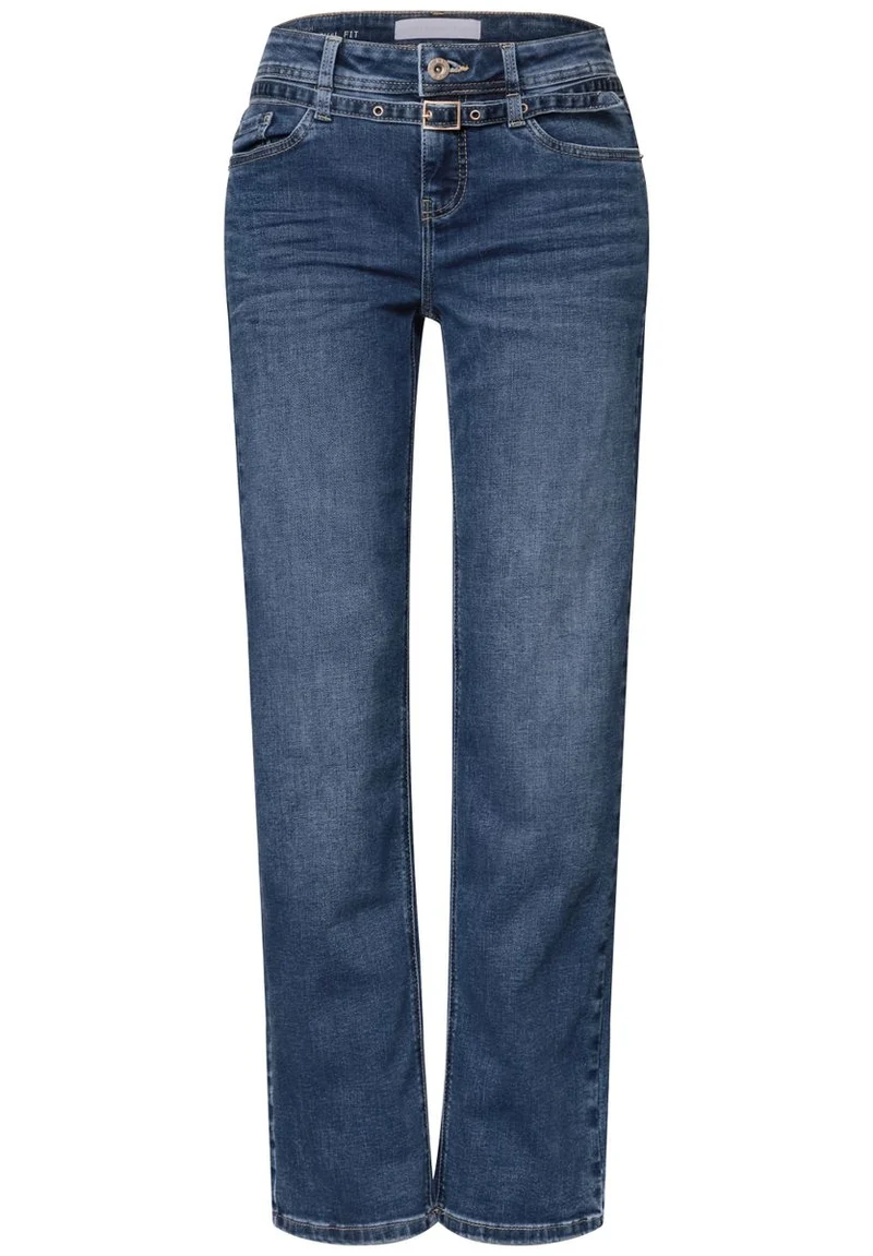 Straight Leg Jeans mit Gürtel