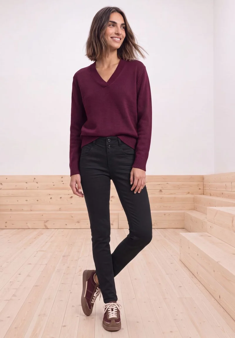 Mid Waist Slim Leg Jeans im Casual Fit