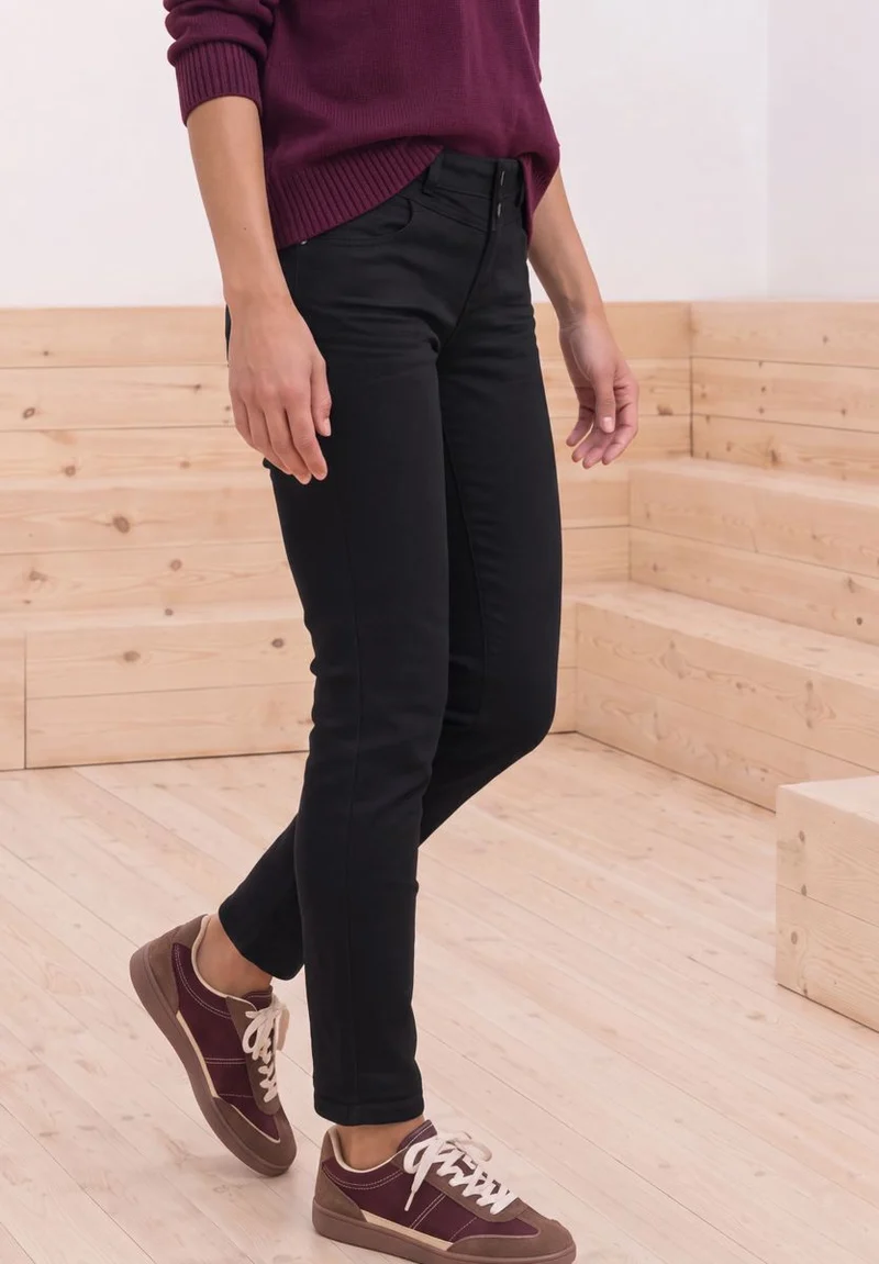 Mid Waist Slim Leg Jeans im Casual Fit