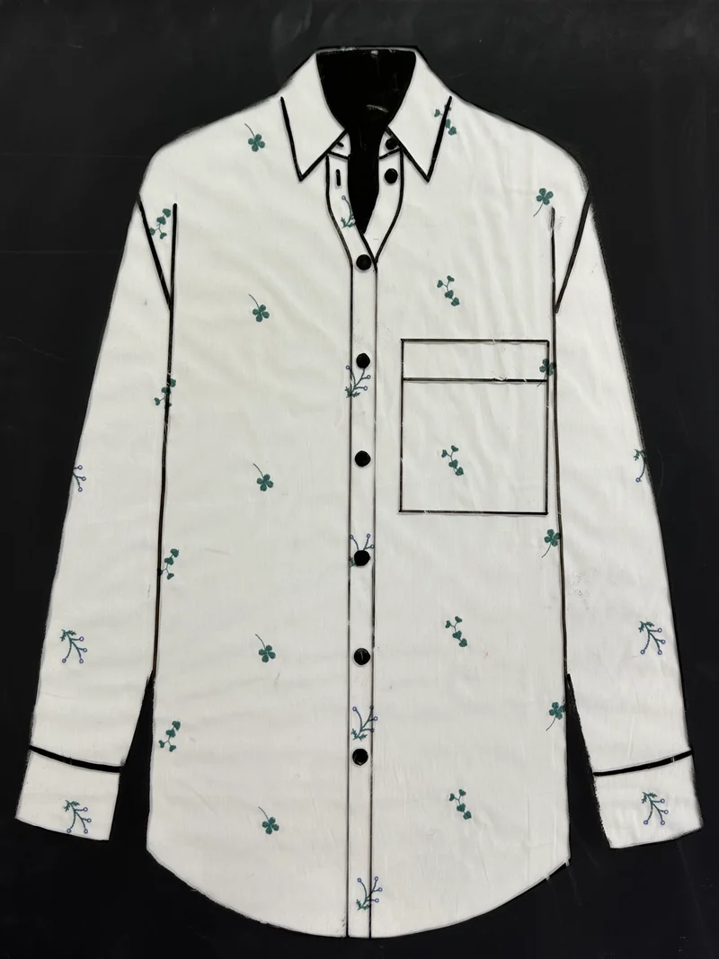 No. 2056 bestickter Baumwollpoplin