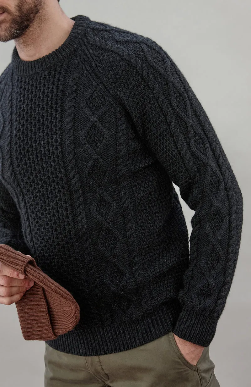 Mens Chunky Merino Wool Fisherman's Jumper