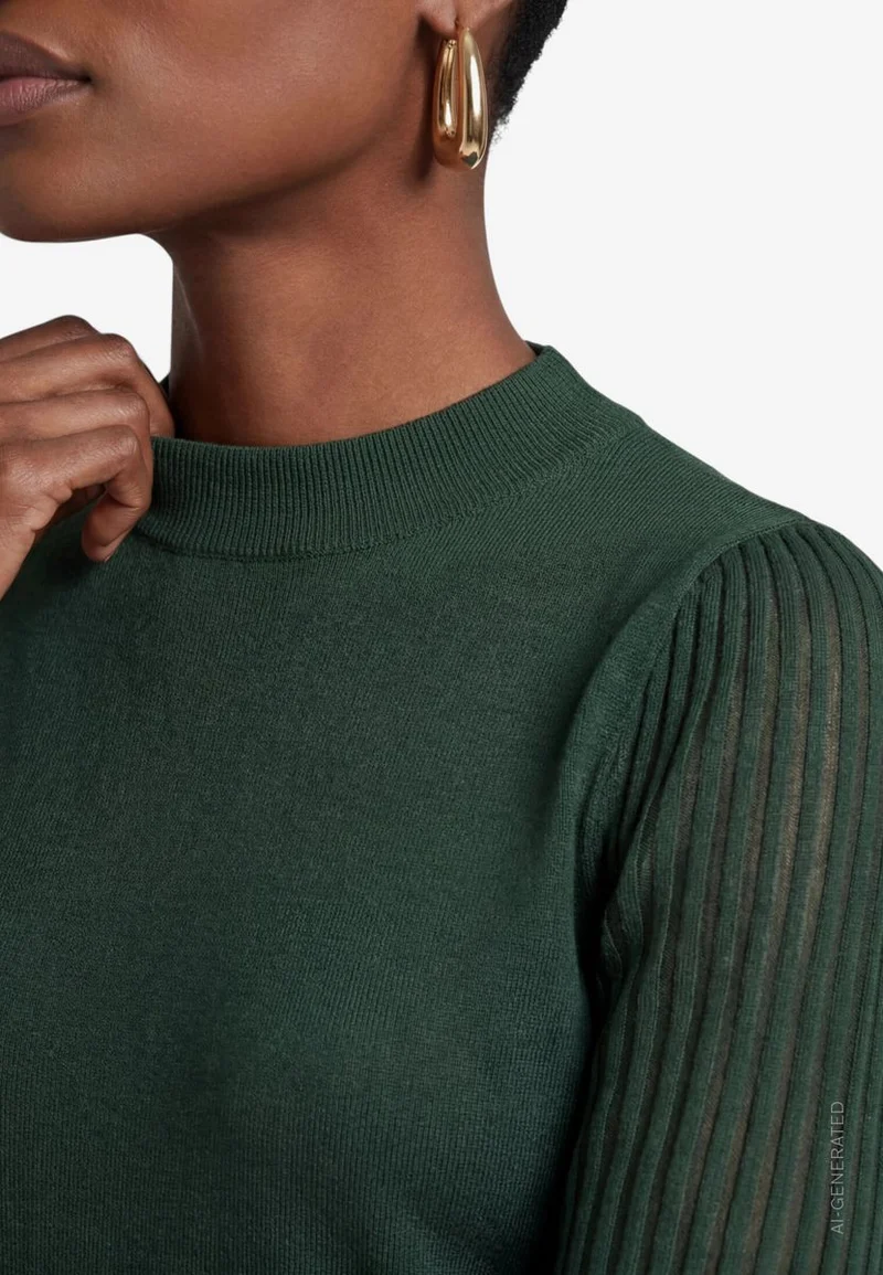 Damen Pullover mit transparenten Ärmeln