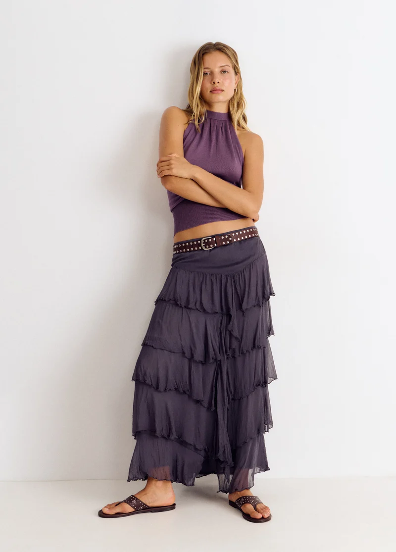 Long ruffled skirt