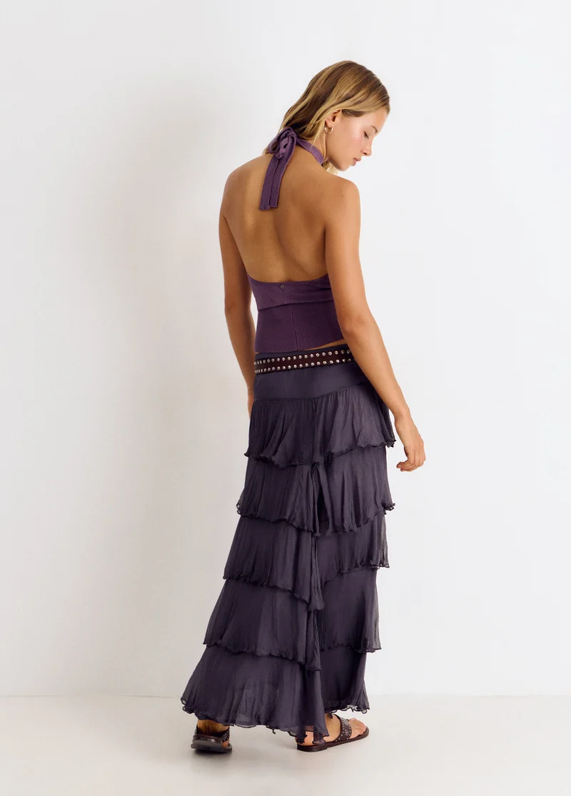 Long ruffled skirt