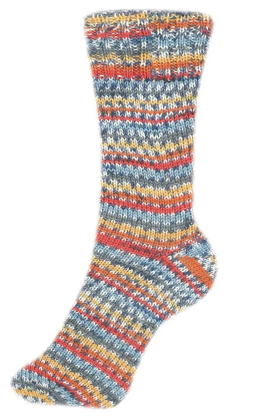Fortissima bunte 4-fach Sockenwolle | Farbe 2485 - VULKAN