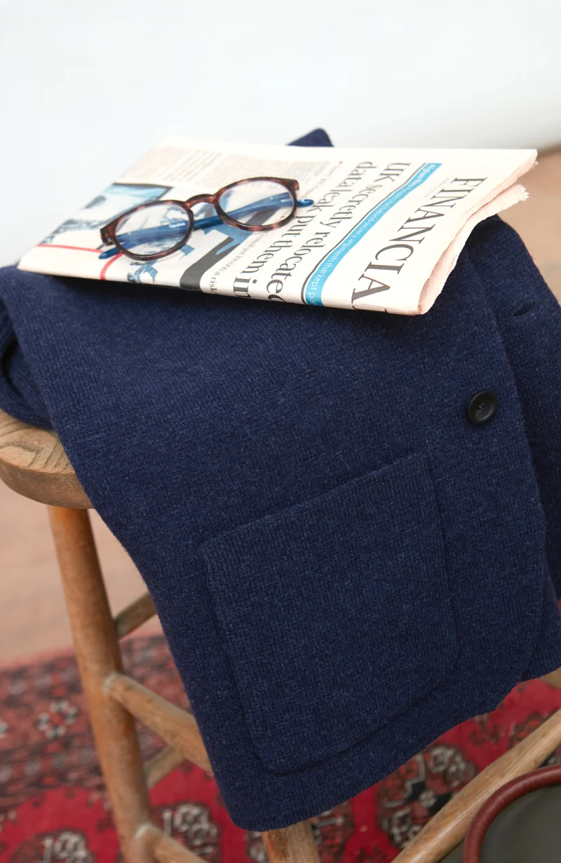 Mens Midweight Lambswool Knitted Blazer