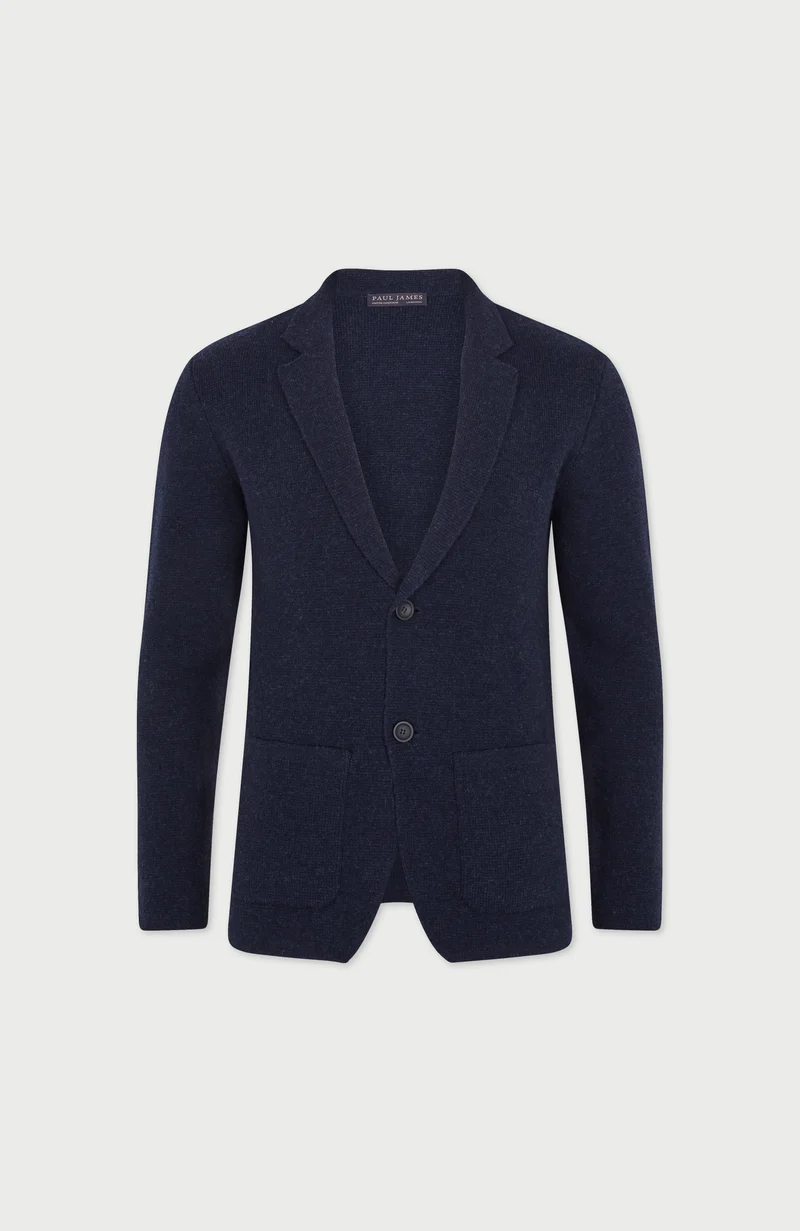 Mens Midweight Lambswool Knitted Blazer
